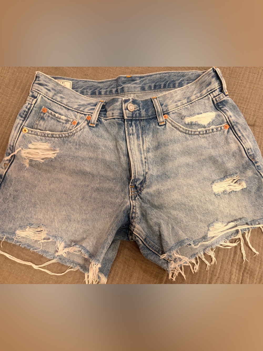 GAP Light Wash Ripped Denim Shorts